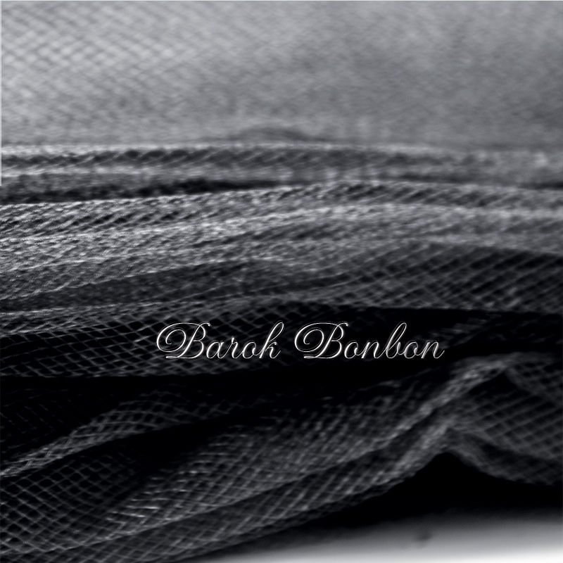 TÜL KRİSTAL SİYAH 50 METRE