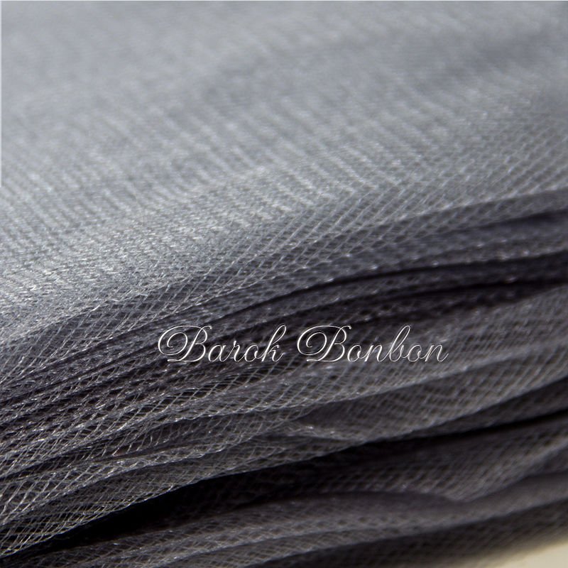 TÜL KRİSTAL KOYU GRİ 50 METRE