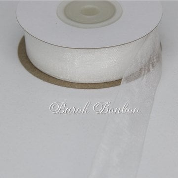 2 CM ORGANZE KURDELE 22,5 METRE WHİTE