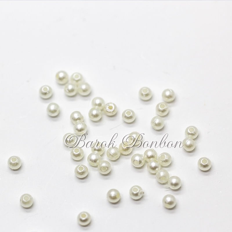 4 MM KREM PLASTİK İNCİ BONCUK 100 GRAM