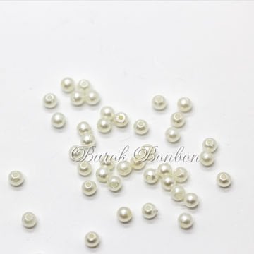 4 MM KREM PLASTİK BONCUK 100 GRAM