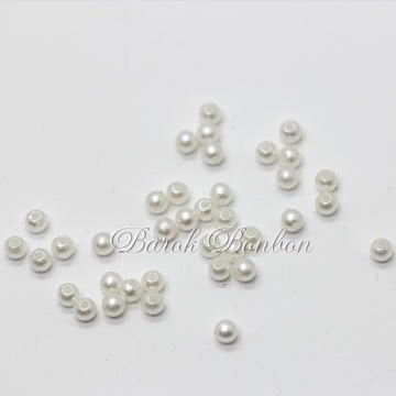 4 MM BEYAZ PLASTİK İNCİ BONCUK 100 GRAM