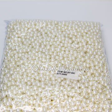 6 MM KREM PLASTİK BONCUK 100 GRAM
