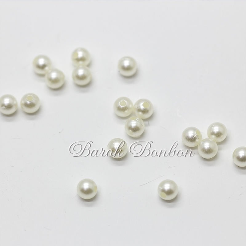 6 MM KREM PLASTİK İNCİ BONCUK 100 GRAM