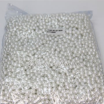 6 MM BEYAZ PLASTİK BONCUK 100 GRAM