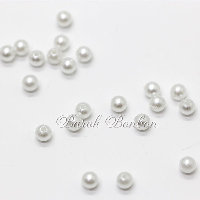 6 MM BEYAZ PLASTİK İNCİ BONCUK 100 GRAM