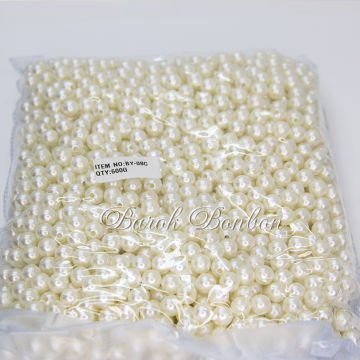 8 MM KREM PLASTİK BONCUK 100 GRAM