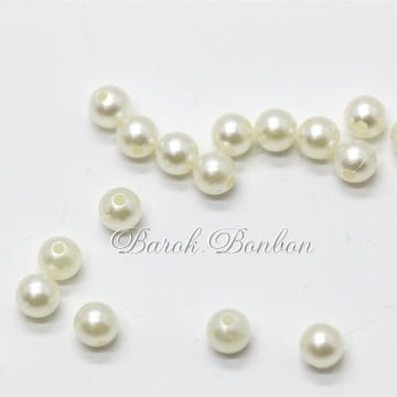 8 MM KREM PLASTİK BONCUK 100 GRAM