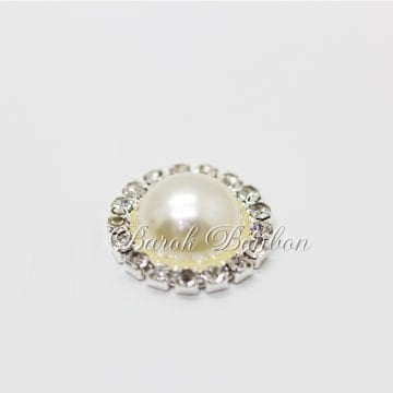 GÜMÜŞ SWAROVSKİ YUVARLAK KREM TAŞ 25 ADET