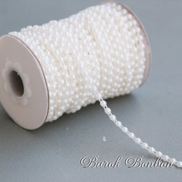 4 MM SIRALI İNCİ 23 METRE KREM