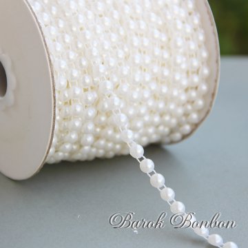 6 MM SIRALI İNCİ 23 METRE KREM