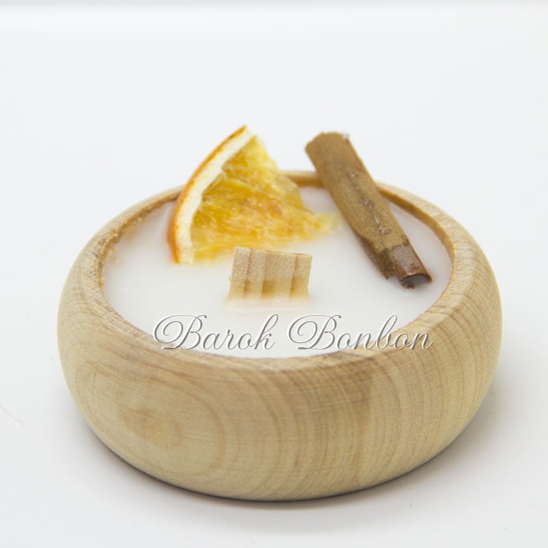 AHŞAP MUMLUK PORTAKAL TARÇINLI PK.12