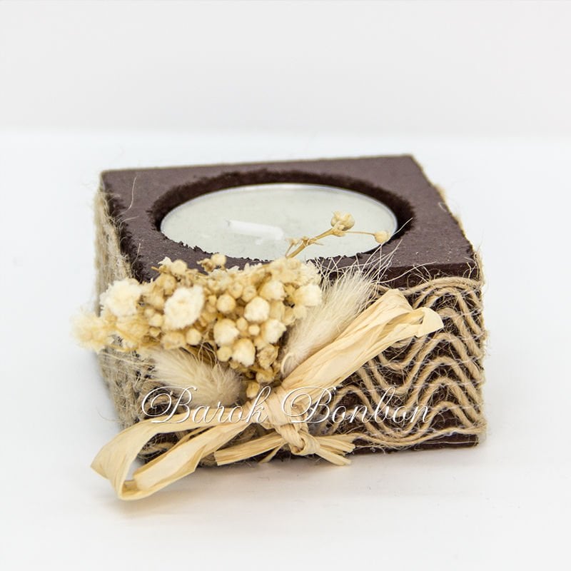 AHŞAP MUM SÜSLÜ PK.16