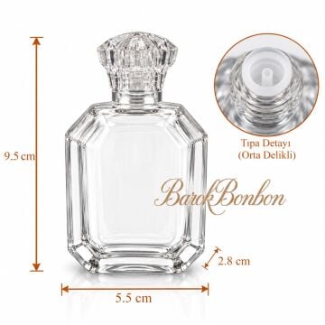 50 CC SEKİZGEN CAM KOLONYA ŞİŞESİ