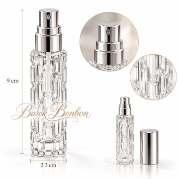 GÜMÜŞ SPREYLİ CAM KOLONYA ŞİŞE 10 ML.