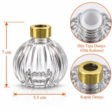 50 CC CAM ODA KOKUSU ŞİŞESİ ALTIN PLASTİK KAPAKLI