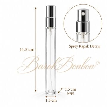 GÜMÜŞ SPREYLİ CAM KOLONYA ŞİŞE 10 ML.