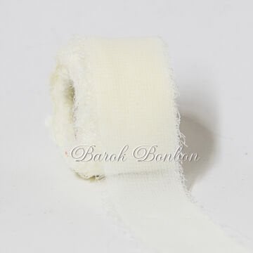 İPEK KURDELE 4 CM KREM 5 METRE