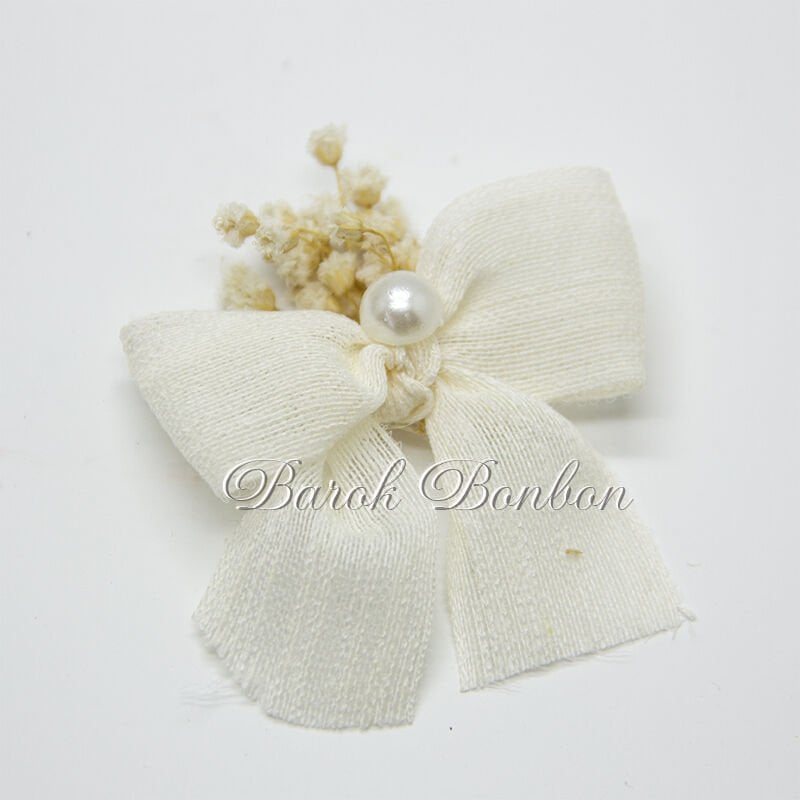 2,5CM KURUÇİÇEKLİ NOPELİ FİYONK KREM 50 ADET