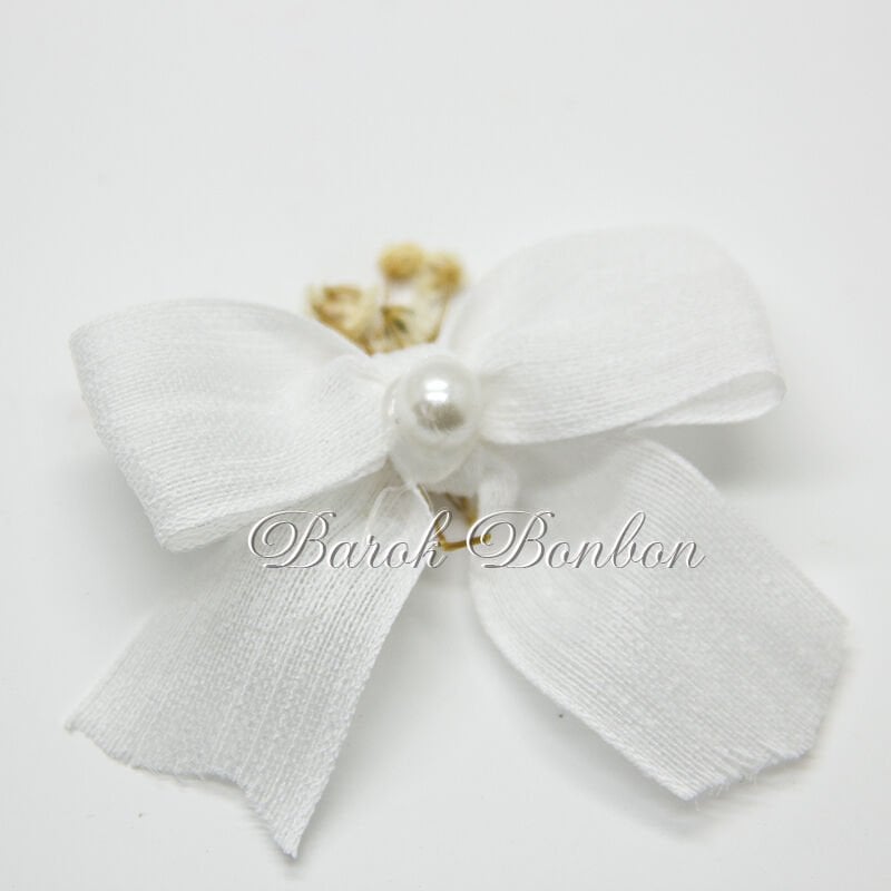 2,5CM KURUÇİÇEKLİ NOPELİ FİYONK BEYAZ 50 ADET