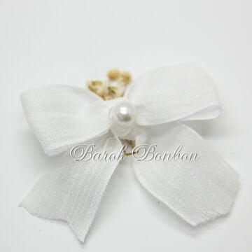 2,5CM KURUÇİÇEKLİ NOPELİ FİYONK BEYAZ 50 ADET