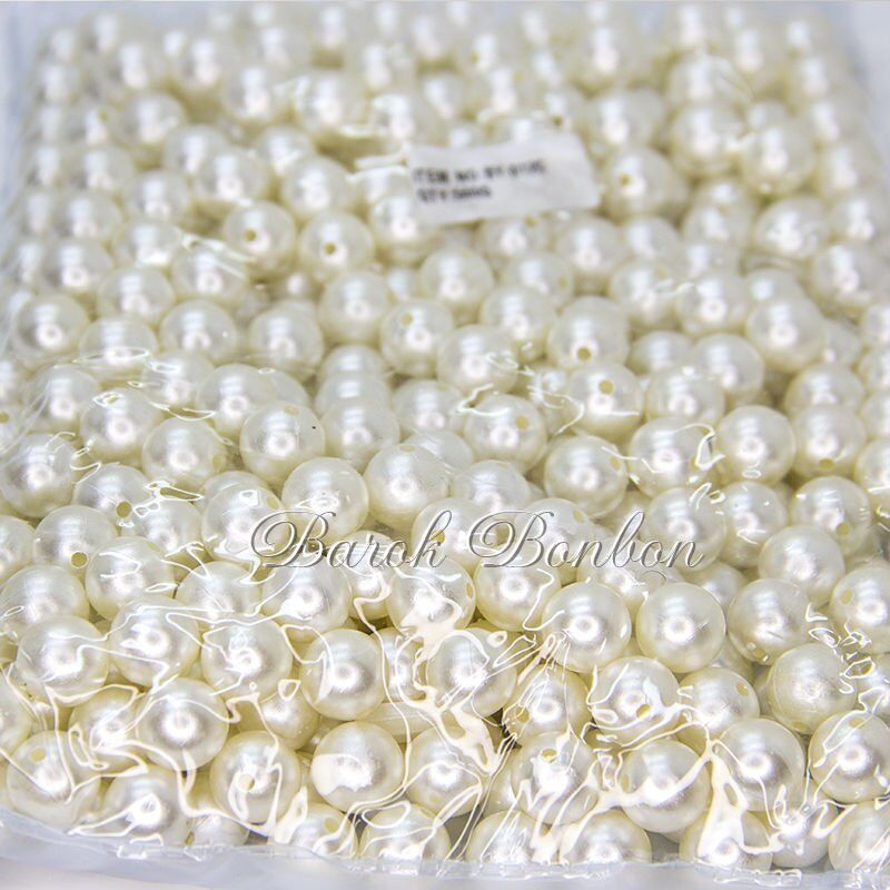 12 MM KREM PLASTİK İNCİ BONCUK 500 GRAM