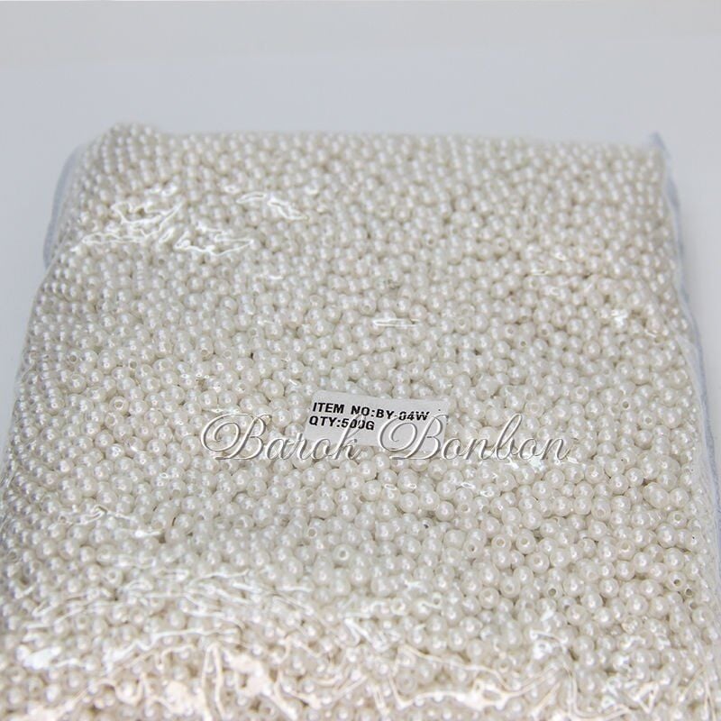 4 MM BEYAZ PLASTİK İNCİ BONCUK 500 GRAM