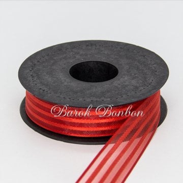 2,5 CM 3 ÇİZGİLİ ŞİFON 20 MT.