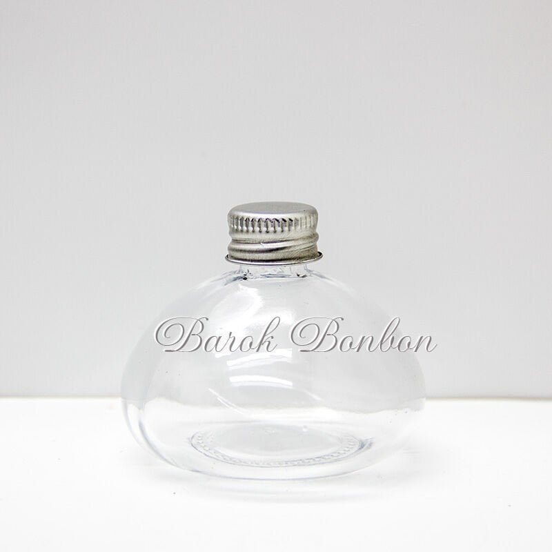 50 CC CAM KOLONYA ŞİŞESİ GÜMÜŞ METAL KAPAKLI