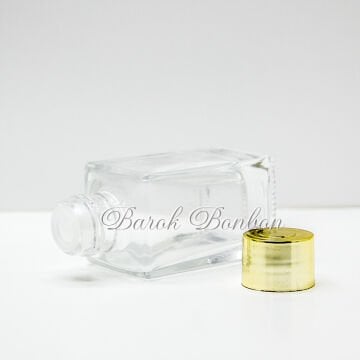 50 CC CAM KOLONYA ŞİŞESİ ALTIN PLASTİK KAPAKLI