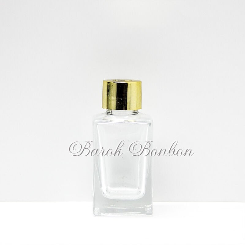 50 CC CAM KOLONYA ŞİŞESİ ALTIN PLASTİK KAPAKLI