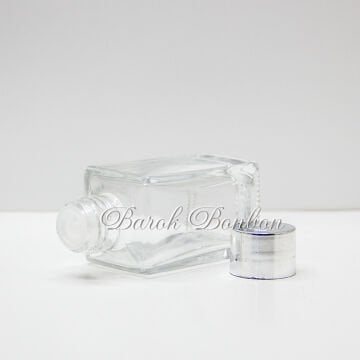 50 CC CAM KOLONYA ŞİŞESİ GÜMÜŞ PLASTİK KAPAKLI