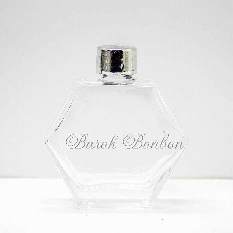 50 CC CAM YILDIZ KOLONYA ŞİŞESİ GÜMÜŞ PLASTİK KAPAKLI