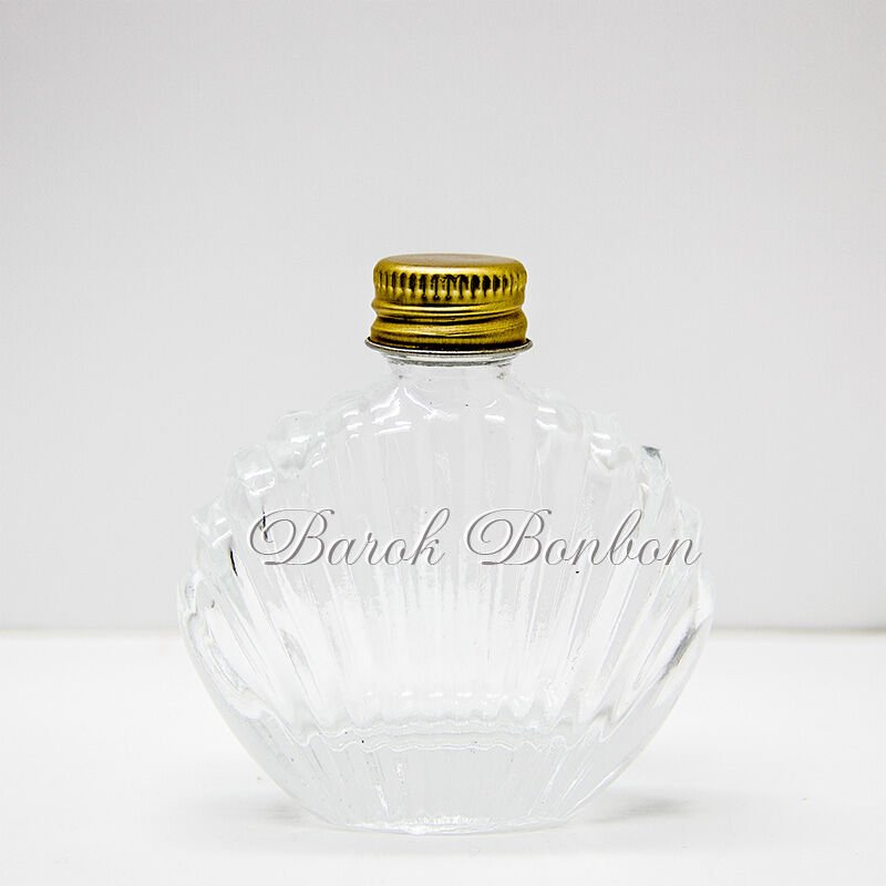 50 CC MİDYE  KOLONYA ŞİŞESİ ALTIN METAL KAPAKLI
