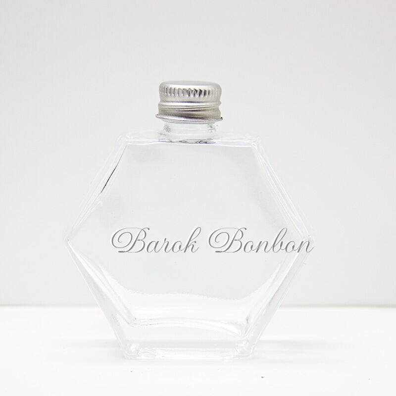 50 CC CAM YILDIZ KOLONYA ŞİŞESİ GÜMÜŞ METAL KAPAKLI