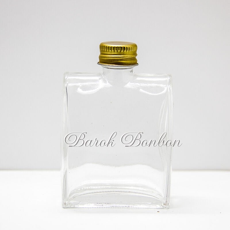 50 CC CAM  KOLONYA ŞİŞESİ ALTIN METAL KAPAKLI