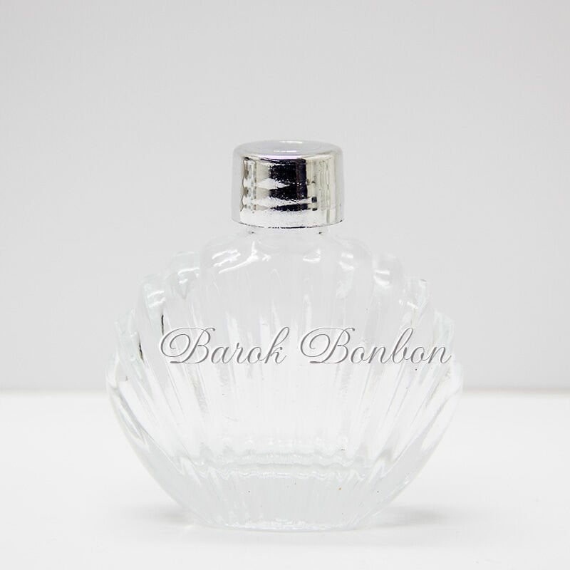 50 CC CAM MİDYE KOLONYA ŞİŞESİ GÜMÜŞ PLASTİK KAPAKLI