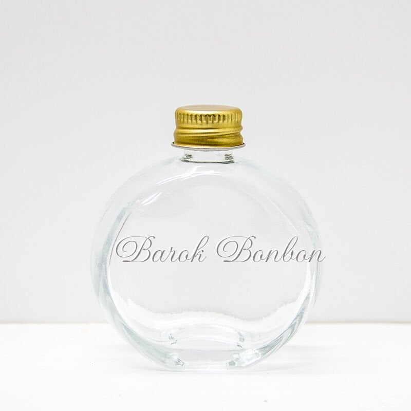 50 CC CAM  KOLONYA ŞİŞESİ ALTIN METAL KAPAKLI