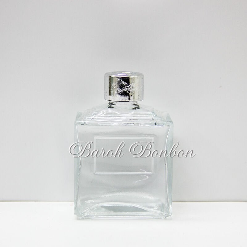 50 CC CAM  GÜMÜŞ KAPAK KOLONYA ŞİŞESİ