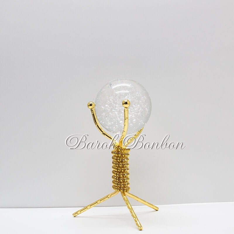 DEKORATİF METAL AYAKLI KRİSTAL TOP