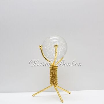 DEKORATİF İKİLİ METAL AYAKLI KRİSTAL TOP