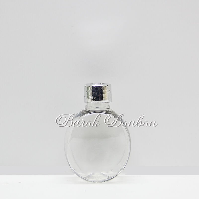 PLASTİK GÜMÜŞ KAPAKLI  KOLONYA ŞİŞESİ 50 cc