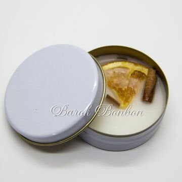 METAL MUMLU KUTU PORTAKAL TARÇINLI 10 ADET