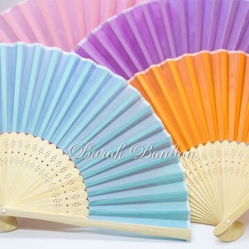 AHŞAP LİLA KUMAŞ KAPLI YELPAZE 10 ADET