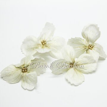 KUMAŞ KREM ÇİÇEK SİMLİ 25 ADET