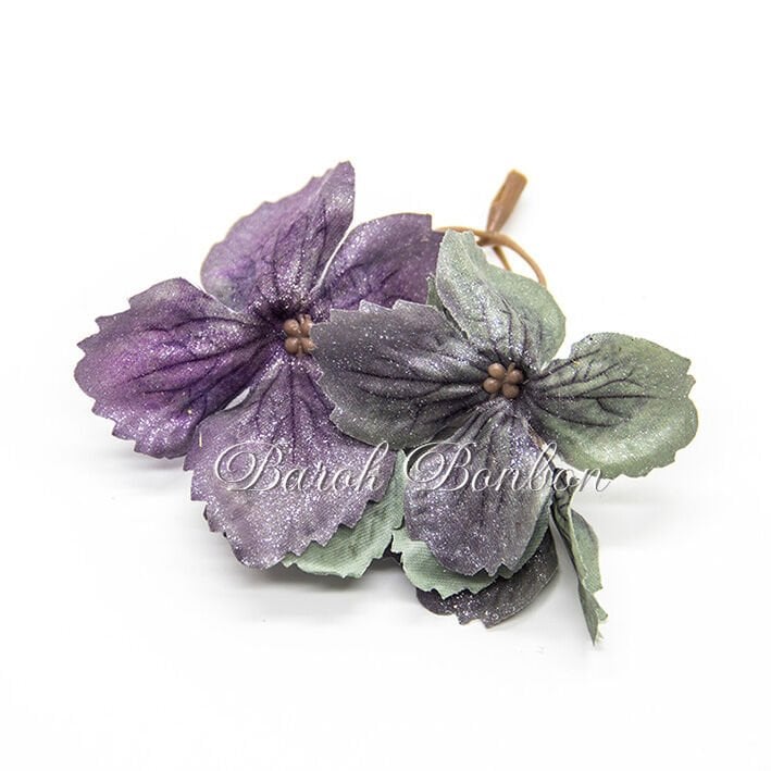 KUMAŞ LİLA ÇİÇEK SİMLİ 25 ADET