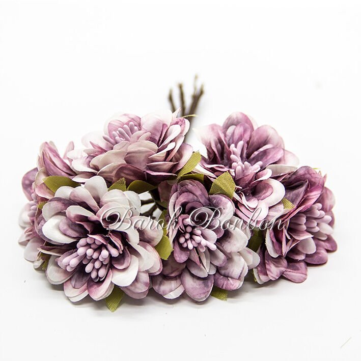 KUMAŞ DEGRADE MÜRDÜM ÇİÇEK PK.48