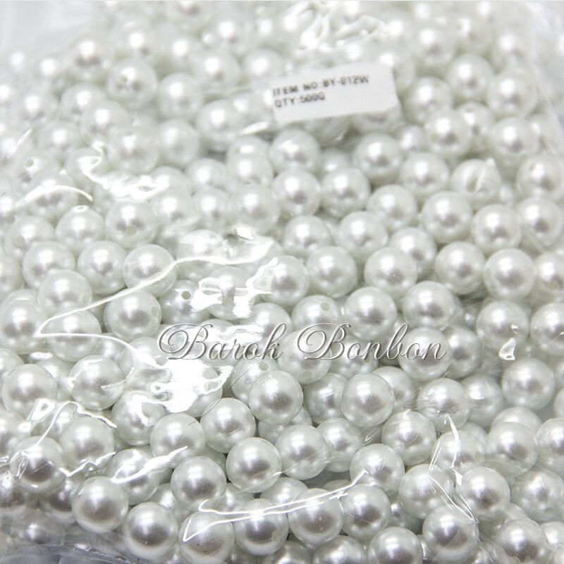 12 MM BEYAZ PLASTİK İNCİ BONCUK 500 GRAM