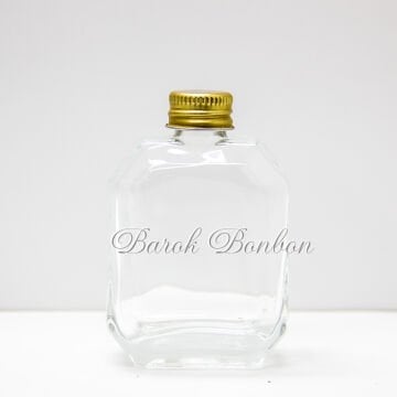 50 CC SEKİZGEN CAM KOLONYA ŞİŞESİ ALTIN METAL KAPAK