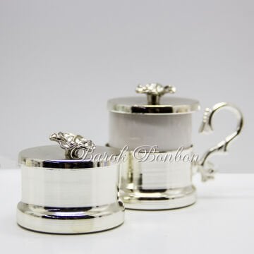 METAL LÜX FİNCAN SET GÜMÜŞ